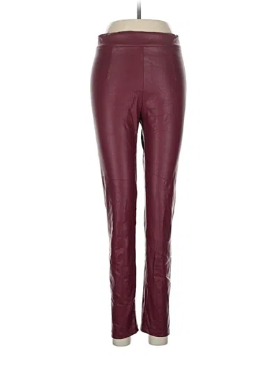Pre-owned Bershka Leggings In Burgundy