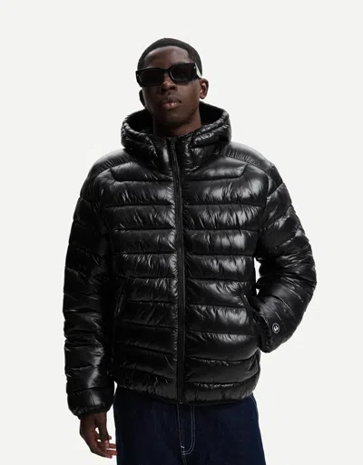 Bershka Lightweight Puffer Jacket In Black