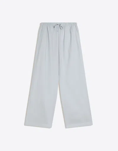 Bershka Linen Blend Pants With An Elastic Waistband In Gray