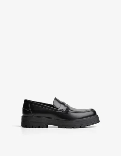 Bershka Loafers With Chunky Soles In Black