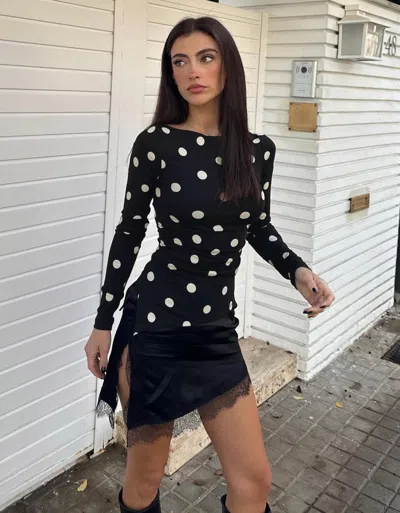 Bershka Long Sleeve Asymmetric T-shirt In Multi