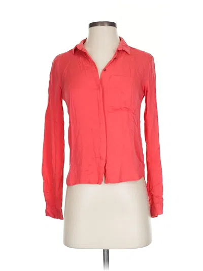 Pre-owned Bershka Long Sleeve Blouse In Red