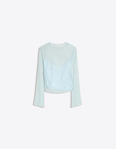 Bershka Long Sleeve Lace T-shirt In Blue