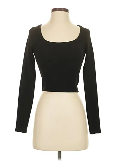 Pre-owned Bershka Long Sleeve Top Black Sweetheart Neckline Tops