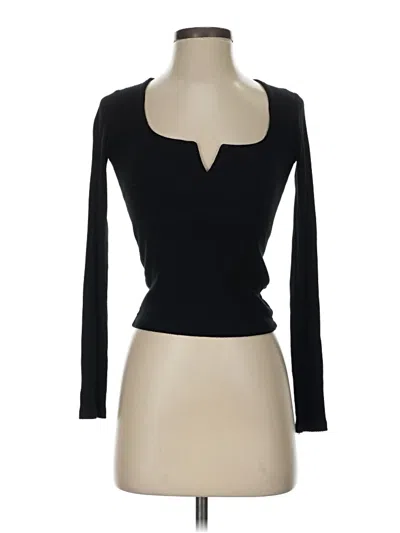Pre-owned Bershka Long Sleeve Top Black Sweetheart Neckline Tops