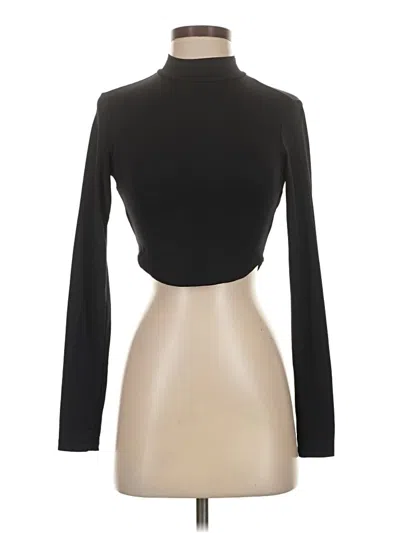 Pre-owned Bershka Long Sleeve Top Black Turtleneck Tops