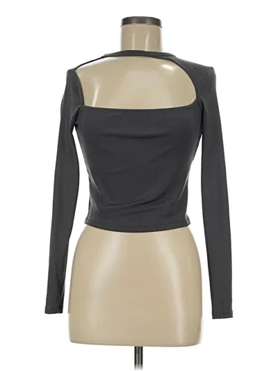 Pre-owned Bershka Long Sleeve Top Gray One Shoulder Neckline Tops