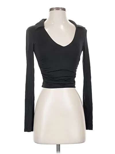 Pre-owned Bershka Long Sleeve T-shirt In Black