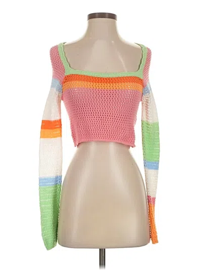 Pre-owned Bershka Long Sleeve T-shirt In Pink