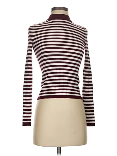 Pre-owned Bershka Long Sleeve Turtleneck In Burgundy