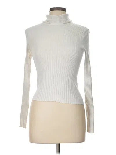 Pre-owned Bershka Long Sleeve Turtleneck In Ivory