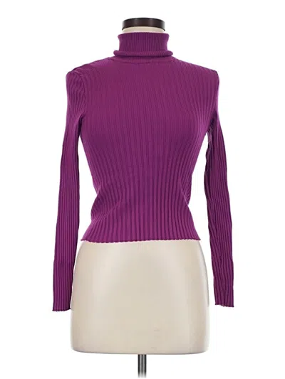 Pre-owned Bershka Long Sleeve Turtleneck In Purple