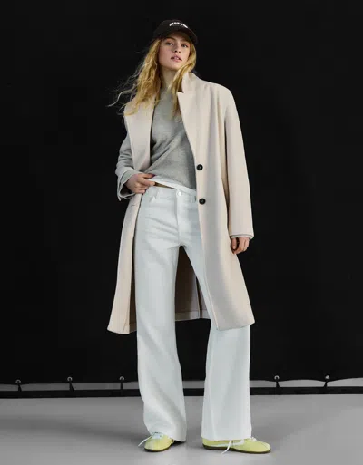 Bershka Long Soft Coat In Multi