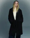 Bershka Long Soft Touch Coat In Black
