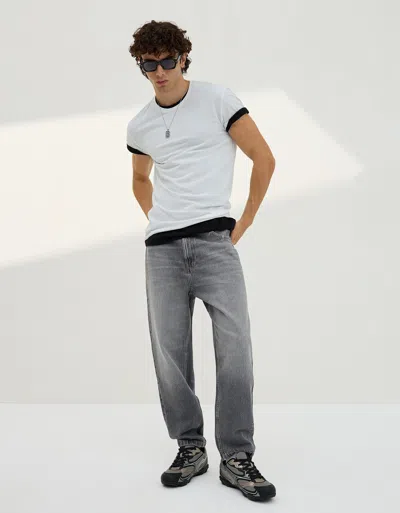 Bershka Loose Fit Jeans In Gray