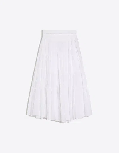 Bershka Midi Skirt With Fold-over Waist In White