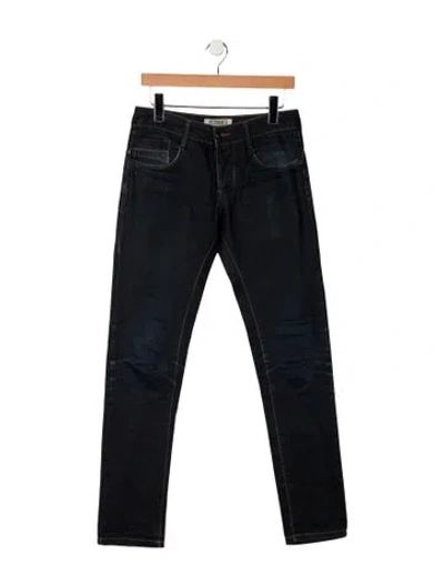 Pre-owned Bershka Mid-rise Straight Leg Jeans In Blue