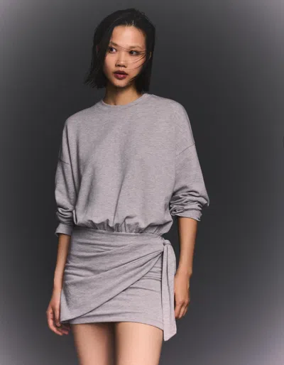 Bershka Mini Dress With Knot In Gray