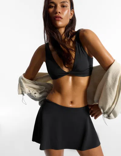 Bershka Mini Skater Skort In Black