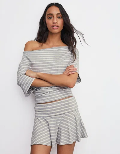 Bershka Mini Skirt With Double-layered Waist In White