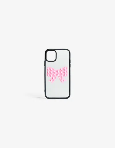 Bershka Mobile Phone Case With Suction Cup Bow In White