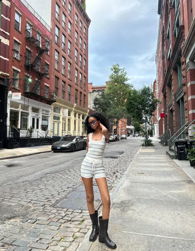 Bershka Multi-stripe Strappy Top In White