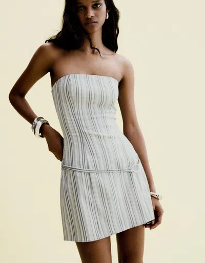 Bershka Off-the-shoulder Mini Dress In White