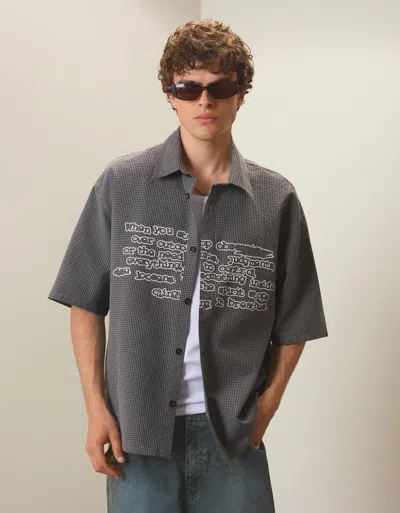 Bershka Oversize Check Shirt In Multi