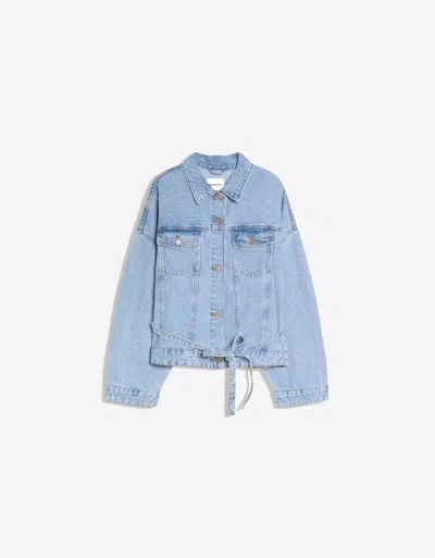 Bershka Oversize Denim Jacket In Blue
