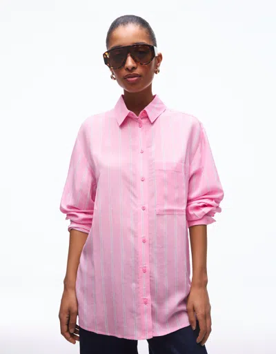Bershka Oversize Flowing Shirt In Pink
