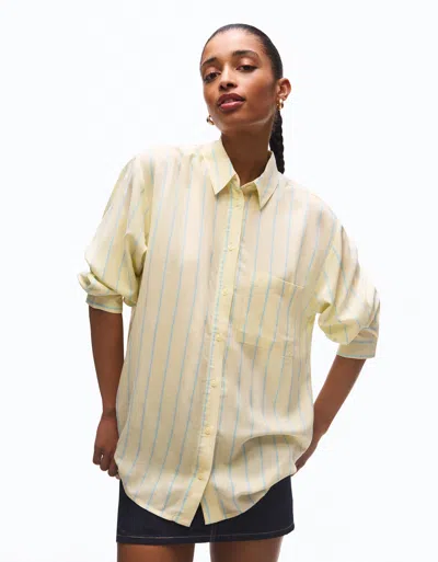 Bershka Oversize Flowing Shirt In Yellow