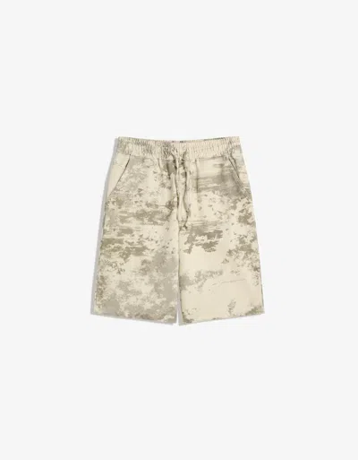 Bershka Oversize Printed Bermuda Shorts In Green