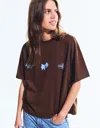 Bershka Oversize Short Sleeve Printed T-shirt In Multi