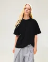 Bershka Oversize Short Sleeve T-shirt In Black