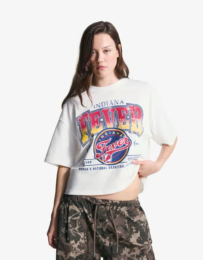 Bershka Oversize Short Sleeve Wnba T-shirt In White