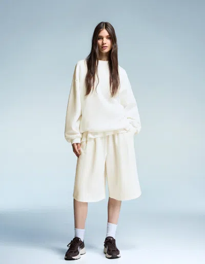 Bershka Oversize Sweatshirt With Pockets In Multi