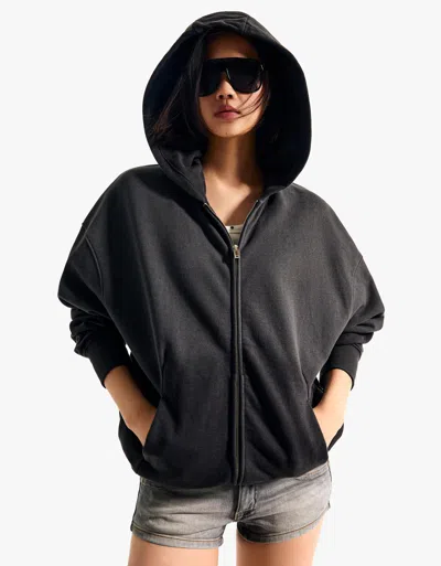 Bershka Oversize Zip-up Hoodie In Gray