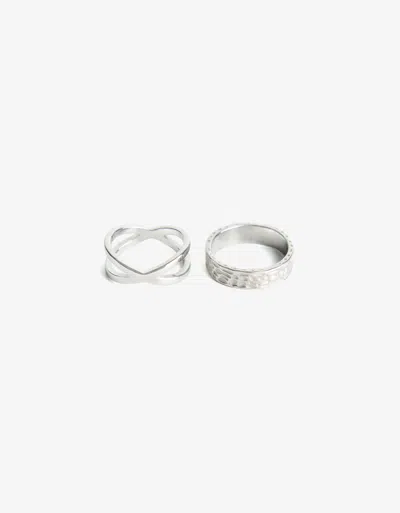 Bershka Pack Of 2 Rings In Metallic