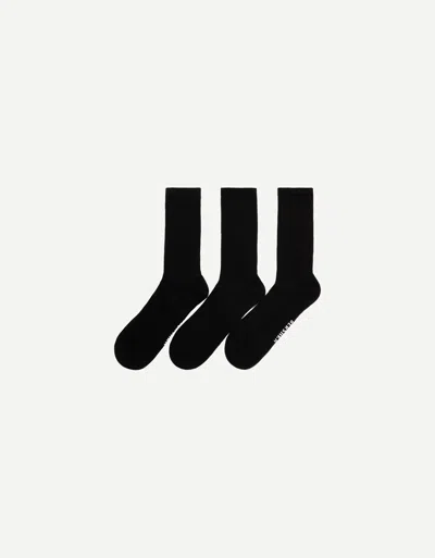 Bershka Pack Of 3 Pairs Of Sporty Socks In Black