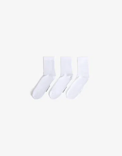 Bershka Pack Of 3 Pairs Of Sporty Socks In White