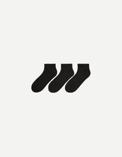 Bershka Pack Of 3 Sports Ankle Socks In Black