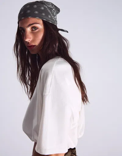 Bershka Paisley Print Bandana In Black