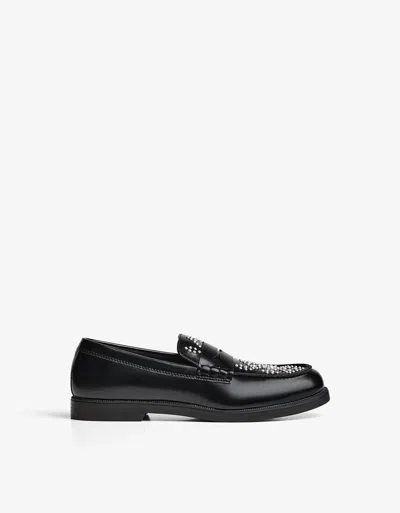 Bershka Penny Loafer With Detail In Black