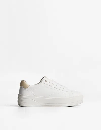 Bershka Platform Sneakers In White