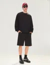 Bershka Plush Bermuda Shorts In Black