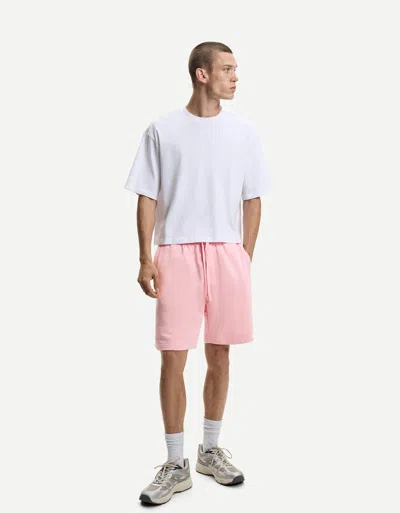 Bershka Plush Bermuda Shorts In Pink