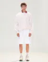 Bershka Plush Bermuda Shorts In White