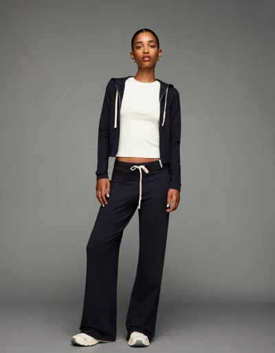 Bershka Plush Jersey Trousers In Blue
