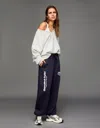 Bershka Plush Print Joggers In White