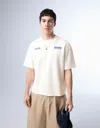 Bershka Plush Printed T-shirt In Neutral